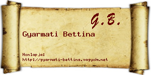 Gyarmati Bettina névjegykártya